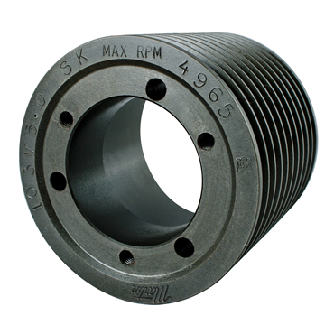 Cast Iron 3V Belt Cross 6 in OD 10 Grooves Sheave